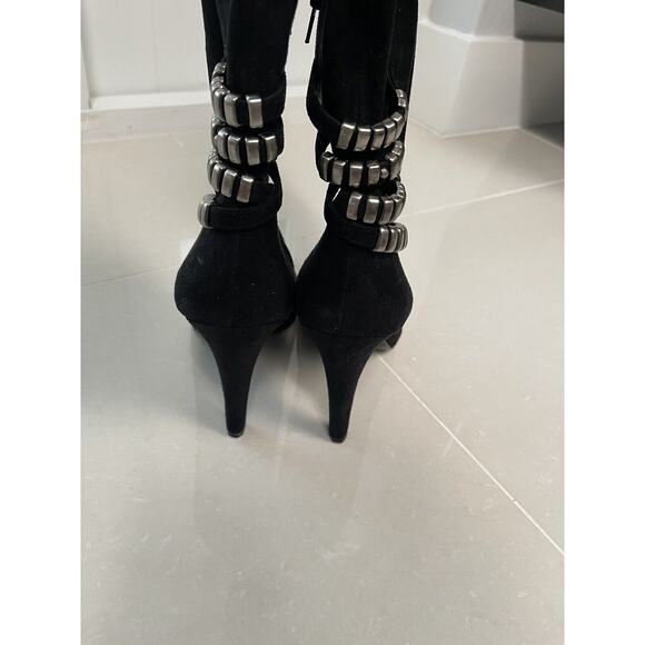 BCBG Black Suede High Heel Boots Size 10 - Picture 6 of 9